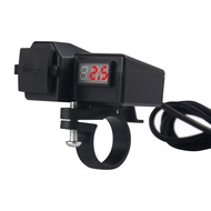 AUTOFun Motorcycle Digital Voltmeter Charger Motor Cas HP Motor 2 USB 3.1A 10-24V Universal Dual USB