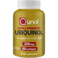 Qunol Ubiquinol CoQ10 200mg 60 Softgels, Powerful Antioxidant for Heart and Vascular Health, Essenti