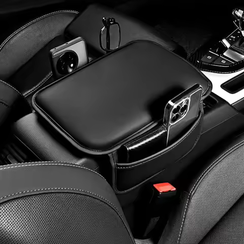 Car Armrest Box Pad Leather Auto Armrest Mat Car Accessories For Audi Sline A8 A6 Q5 A1 A2 A3 A4 A5 