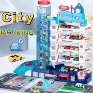 City Parking Lot 5-Storey Building There Are Lights And 8 Cars Included.