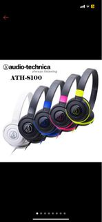 audio-technica 鐵三角 ATH-S100 可折疊式 耳罩式耳機 有線 白色