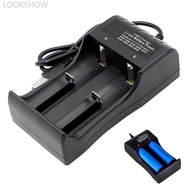 LOOKSHOW 2 Slots Dual 18650 Lithium Battery Charger for 18650 14650 Charging 4.2 / 3.7 V Rechargeabl
