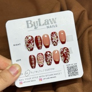 [ BYLAW.NAILS ] Cheongsam Chinese New Year Nails Maroon | PREMIUM FAKE NAILS | PRESS ON NAILS | GRAD