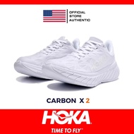 【Official Store】Hoka Carbon X2 Running Shoes Triple White for men and women