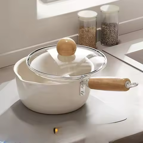 Ceramic glazed milk pot, bag, complementary food pot, household hot milk pot, instant noodle pot, un