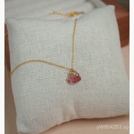 Gilded14k Sweet Design Jewelry for Girls, Collarbone Chain, Niche40366Tourmaline Heart Necklace by Y
