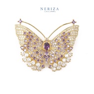Neriza Jewelry เข็มกลัดผีเสื้อเพชรเกรดพรีเมี่ยม ประกายไฟเทียบเท่าเพชรแท้ จัดส่งพร้อมกล่อง รหัส NP014