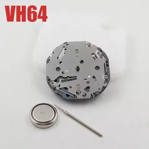 Japan Genuine VH64 Sweep Second Multi-Eye Quartz Watch Movement TMI VH64B Battery-Powered Mechanism 