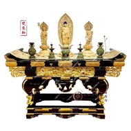Black Large Altar Gold Altar Household Altar Worship Buddhist Hall Chinese Red Wood Carving Buddha Table Club Xuanguang
