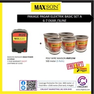 Crilight MAXSON Set Pagar Elektrik SET 6 hingga 7 ekar MAXSON M20 2.0joule power /mp23w TANPA TIANG - VARIATION COMPLETE SET