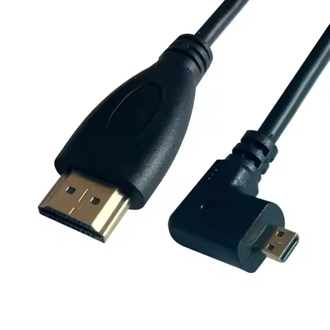90 Degree Micro HDMI to HDMI-compatible Left Micro HDMI Cable for Digital camera Sony a6400 GH4 tabl