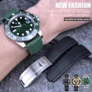 สายนาฬิกาแบบออริจินอลเหมาะสำหรับสายรัดปรับเลื่อนซิลิโคน Daytona Submariner สีเขียว Rolex 20