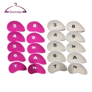 [Amleso2] 10pcs Golf Irons Head Cover Set Protection Guard 3 4 5 6 7 8 9 A SW PW