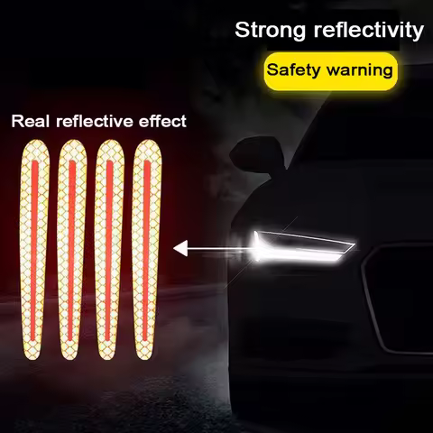 Car Door Handle Stickers 5D Reflective Carbon Fiber Warning Tape For Abarth Fiat 500 Audi A3 8V 8P A