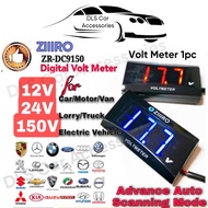 Voltmeter 12V 24V 150V Digital LED Display car motorcycle lorry volt voltage meter waterproof Bezza Saga Wira Myvi Axia