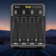 Yonii NL4 เครื่องชาร์จแบตเตอรี่ ถ่านชาร์จ  AA1800/AAA800 1.2V Ni-MH Ni-CD  1.5V Li-ion แบบชาร์จ USB 