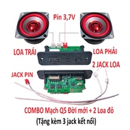 Mạch loa bluetooth 5.0 + 2 loa toàn dải 4 ôm 5W. Mạch tốt bass êm tiếng trong chế loa bluetooth nghe