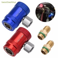 tweettwehhuj 2Pcs R1234yf Qui Connector Adapter Auto AC High/Low Side R1234yf Qui Couplers Refrigera
