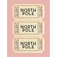 1pc Pink Tickets To The North Pole Canvas, Modern Art Wall Decordy Christmas Holidays Poster, Ideal 