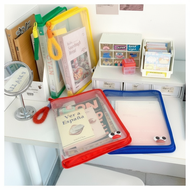 High-capacity A4 zipper file bag, PP transparent storage organizer, student handbag stationery holde