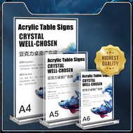 Acrylic Stand A4/A5/A6 T-Shape Transparent Display Stand