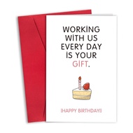 [Coisíní] Funny Coworker Birthday Card, Humor Birthday Gifts for Colleague Boss, Cute Bday Greeting 