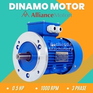 Dinamo Motor 0.5HP 0.37KW Dinamo 0.5 HP Dinamo Motor Alliance 0.5HP 1000RPM 3Phase B5