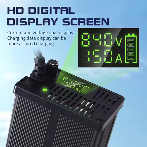 48V 2-8A 2-10A 2-15A 2-20A Adjustable Current Lithium Battery Charger 54.6V/58.8V/58.4V/54.75V High 