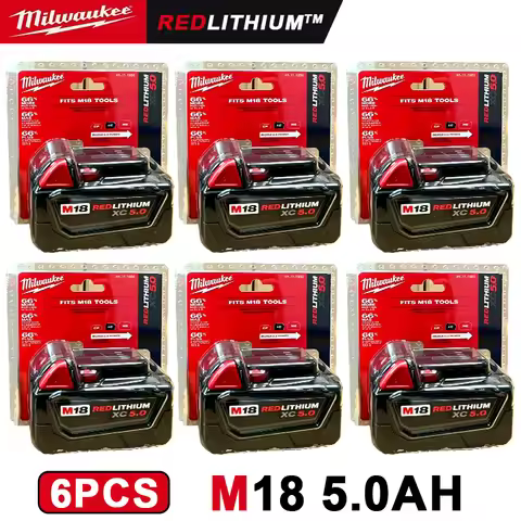 M18-5.0 100% original 2 PCS 18V Milwaukee brand 48-11-1860 5.0 AH Batteries M18 XC18 48-11-1860 New 