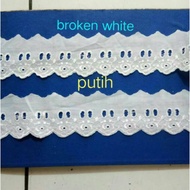 Renda katun/ renda kain katun/ renda bahan katun 5cm, roll 15yard (13.5meter).