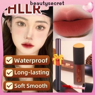 24h Shipping 【Free Gift】HLLR Lipstick Velvet Matte Long-lasting Waterproof Sweatproof Red Brown Lip 