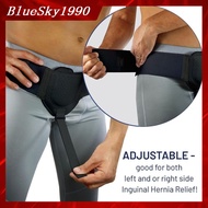 【Bluesky1990】Adult Men Hernia Belt Removable Compression Pad Hernia Support Brace Pain Relief for Inguinal Sports