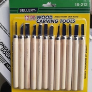 SELLERY WOOD CARVING TOOLS SET 12 LINO CUT TOOLS CUKIL KAYU PAHAT UKIR