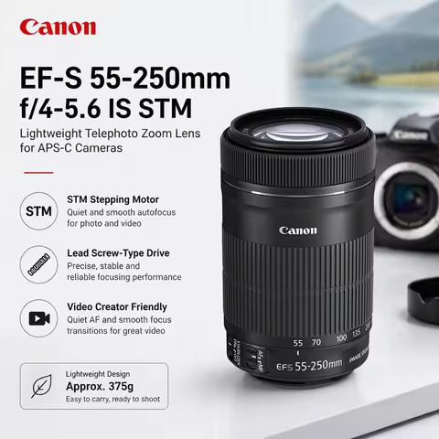 CANON EF-S 55-250mm f/4-5.6 IS II Lens 55-250mm STM LENS For Canon SLR camera