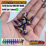 REAL TITANIUM GR5 5x18 SCREW CNC CUT HEAD GR5 SCREW FOR FLARING AND BODY BOLTS