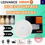 【SIRIM】OSRAM LEDVANCE G2 LED ECO SURFACE DOWNLIGHT [6" 18W / 8" 24W] SURFACE MOUNTED CEILING LIGHT