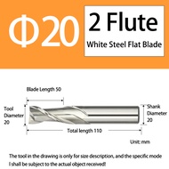 HSS 2/3/4 Flute White Steel Milling Cutter 4/6/8/10/12mm ความเร็วสูงเหล็กปลาย Mill M2AL CNC เครื่องม