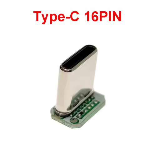 1/5/10PCS USB 3.1 Type C Vertical Patch Board 16pin 4 Welding Wire Data Band PCB USB Board Male Head