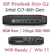 HP ProDesk 600 G2 Mini ( Intel Ci7-6th Gen / 8GB Ram / 256GB SSD / Intel HD 530 / Wifi / Win 11 Pro