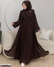 Gamis Ceruty Rayya Dres Gamis Kondangan SimpleTerbaru Warna Putih Dress Remaja Terbaru 2025 burgundy