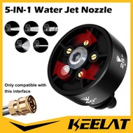 KEELAT 5-in-1 High Pressure Water Jet Nozzle Adjustable Nozzle For 1/4-inch Cordless Washer Cleaner 