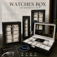 Premium Design Watch Storage Box Display Case Gift box 8 Slot 6 Slot 10 Slot 12 Slot Grey Smooth Bro