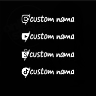 2pcs INSTAGRAM CUSTOM NAME STICKER MYVI VIOS AXIA BEZZA CITY CIVIC HONDA PROTON PERODUA AUDI MERC