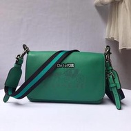 Chris 精品代購 COACH 寇馳 72703 復古寬肩帶綠色馬鞍包 翻蓋斜背包 美國代購