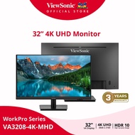 Viewsonic 32" VA3208-4K-MHD Monitor 4K UHD VA Panel 4ms Eye Care Home Office Display