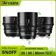 7artisans 35mm 50mm 85mm T2.0 Full Frame MF Large Aperture Cinema Lenses Professional lens for mirro