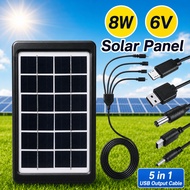 8W 6V Polycrystalline Solar Panel USB Direct Charging Panel Outdoor DIY Solar Power Supply with Stan