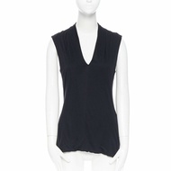 THE ROW black v-neck fold drape elongated vest tank top shirt S