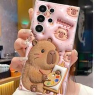 1 ชิ้น เคสโทรศัพท์ป้องกันแบบนิ่มใส ลายคาปิบาร่า, ใช้ได้กับ Huawei Honor, Galaxy A04e/12/A13/A14/A34/