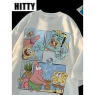 Oversized shirt woman SPONGEBOB print baju t shirt perempuan tshirt woman t shirt korean woman baju 